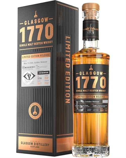 1770 Glasgow Mac Y 25th Jubile Release halvflaske, Lowland Single Malt Scotch Whisky fra Glasgow Distillery