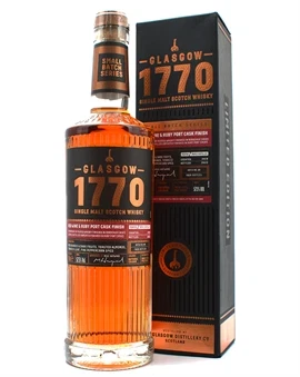 1770 Glasgow Red Wine og Ruby Port Cask flaske, Lowland Single Malt Scotch Whisky fra Glasgow Distillery