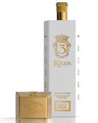 3 Kilos Coco Gold flaske formet som guldbarre præget med 999.9