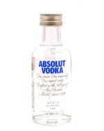 Absolut miniflaske i klart glas formet som et gammelt apotekerglas