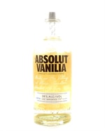 Absolut Vanilia flaske i klart apotekerglas med cremefarvet skrift