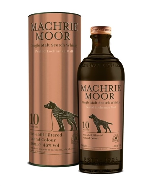 Flaske Arran Machrie Moor 10 år røget Whisky fra Lochranza Destilleri