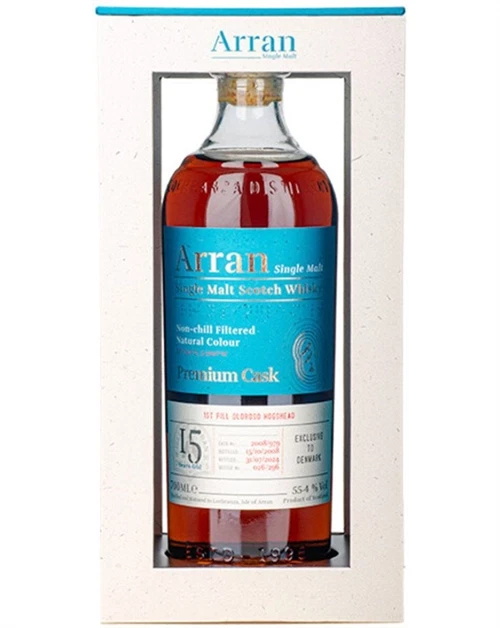 Flaske Arran Single Cask Whisky lagret på Oloroso sherryfad nummer 979