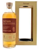 Flaske Arran røget Single Cask Whisky med tørveret karakter fra Lochranza Destilleri