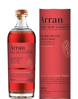 Flaske Arran Whisky eftermodnet på italienske Amarone vinfade