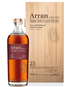 Flaske Arran 25 år Whisky, destilleriets ældste faste udgivelse