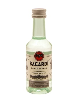 Lille flaske Bacardi Miniature Carta Blanca rom