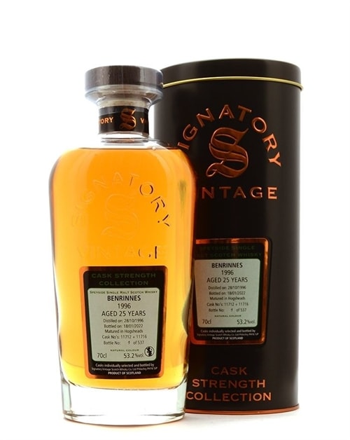 Benrinnes 1996 Signatory 25 år Speyside Single Malt Whisky flaske