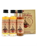 Tre miniatureflasker SevaBlødda Bornholmer Dram samlet