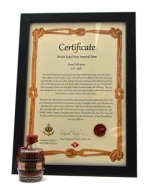 Miniatureflaske British Royal Navy Imperial Rom med certifikat
