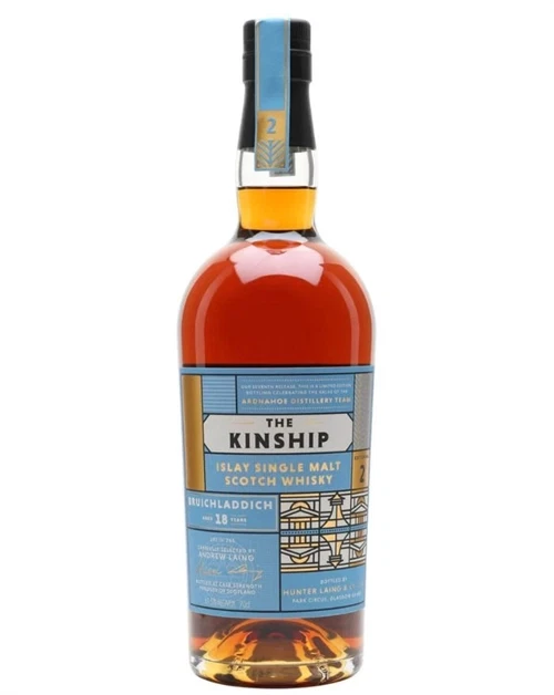 Flaske Bruichladdich 18 år The Kinship 2023 fra Hunter Laing