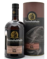 Bunnahabhain Mòine flaske med mørk røget whisky