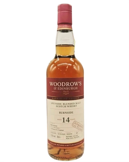 Burnside Woodrows of Edinburgh flaske med enkel etiket