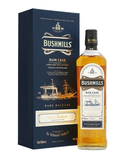 Bushmills Rum Cask The Steamship Collection Single Irish Malt Whiskey flaske