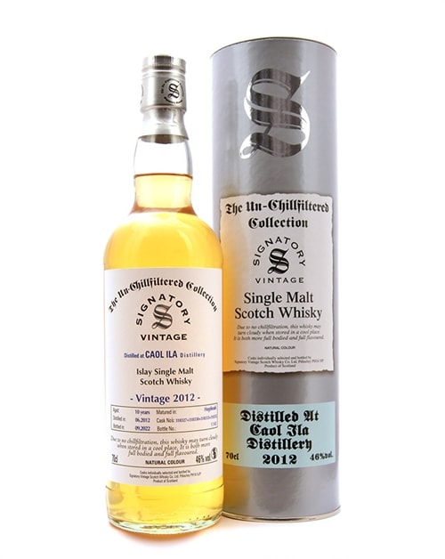 Caol Ila 2012 2022 Signatory Vintage 10 år Un-Chillfiltered Collection hogshead flaske