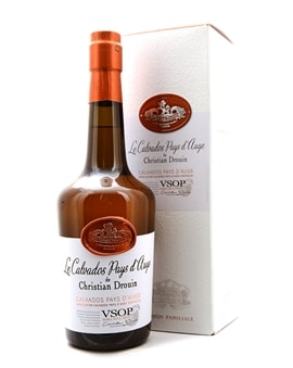 Flaske Christian Drouin VSOP calvados med klassisk etiket