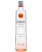 Ciroc Mango flaske i lyserødt toner glas med sølvfarvet etiket