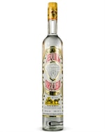 Blå flaske Corralejo Tequila Blanco med klar væske