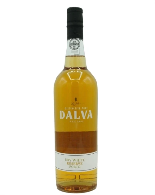 Flaske Dalva Dry White Reserve med halmgul etiket