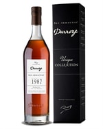 Flaske Darroze Domaine de La Poste Armagnac med mørk brun væske