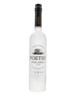Poetry Pure vodkaflaske i klart glas med kunstnerisk sort og hvid etiket