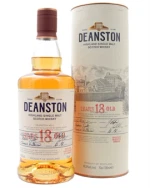 Deanston 18 år Highland single malt flaske i dyb gylden farve