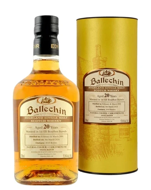 Flaske Edradour Ballechin 20 år Bourbon Barrels Highland Single Malt Scotch Whisky