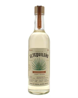 Flaske El Tequileño Reposado Tequila med gylden væske