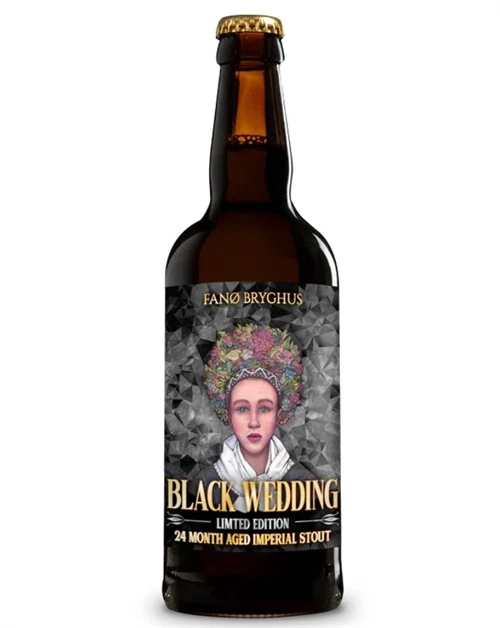 Mørk ølflaske med Black Wedding Limited Edition Imperial Stout fra Fanø Bryghus