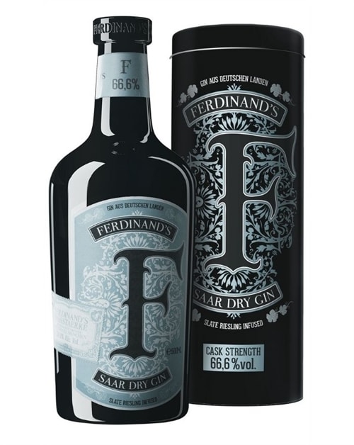Flaske Ferdinands Cask Strength Saar Dry Gin fra Tyskland