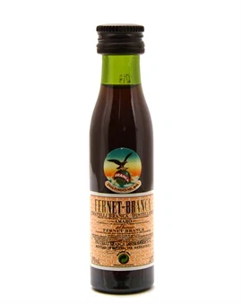 Lille miniatureflaske Fernet Branca med sort etiket
