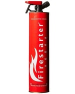 Firestarter Vodka flaske med rød etiket og kraftigt logo fra Moldova