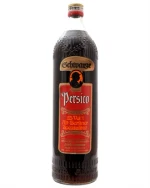 Støvet vintageflaske med ridser og rav-orange likør