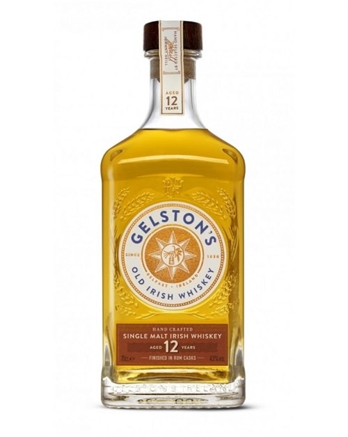 Gelstons 12 år Rum Cask Finish Single Malt Irish Whiskey flaske