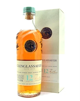 Glenglassaugh 12 år flaske i lyst glas med kystmotiv på etiketten
