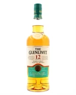 Glenlivet 12 år Double Oak flaske med grøn og gylden etiket