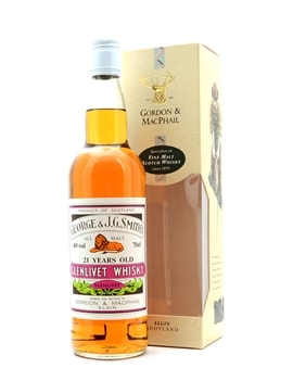 Glenlivet 21 år Gordon & MacPhail flaske med klassisk etiket