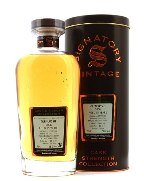 Flaske af Glenlossie Signatory 15 år Speyside Single Malt whisky