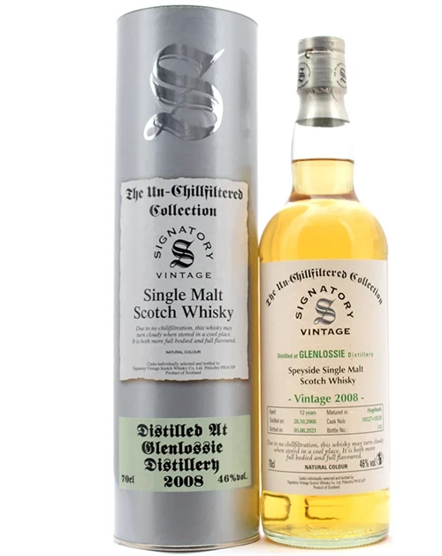 Flaske af Glenlossie Signatory Un-Chillfiltered Speyside Single Malt whisky