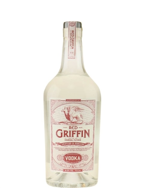 Griffin Vault vodkaflaske med rødt griffinvåbenskjold