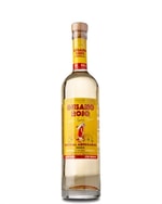 Gusano Rojo Mezcal flaske med orm i bunden og rødt etiket