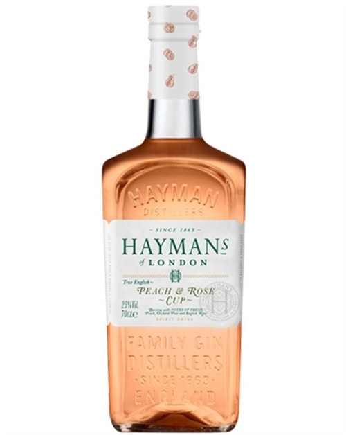 Flaske Haymans Peach & Rose Cup Ginlikør fra England