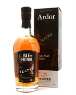 Flaske af Isle of Fionia Peated Black røget Single Malt Whisky fra Nyborg Destilleri på Fyn