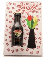 Kort - Lykønskningskort med Baileys flaske 5 cl