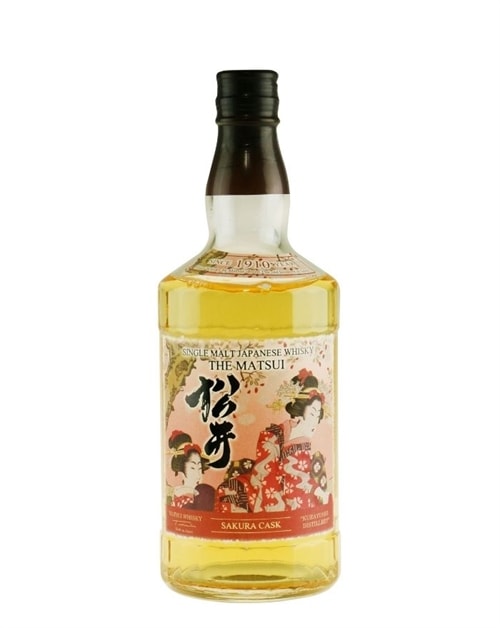 Kurayoshi The Matsui Sakura Cask-flaske med kirsebærblomster-etiket