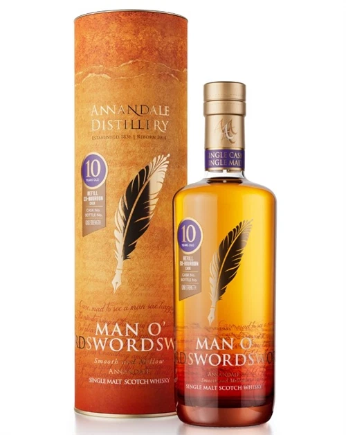Annandale 10 år Man O\' Words Cask 121 flaske, urøget Lowland Single Malt Scotch Whisky