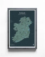 Matte Irish Distillery Map 29,7x42 cm Plakat A3