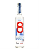 Flaske OCHO San Jeronimo Blanco Tequila med klar væske og enkel etiket