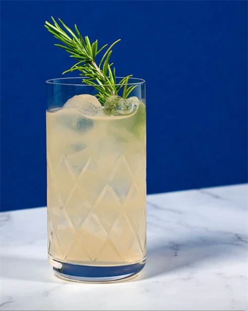 Orchard - cocktail med Nc\'nean botanical spirit, æblejuice og ingefærøl
