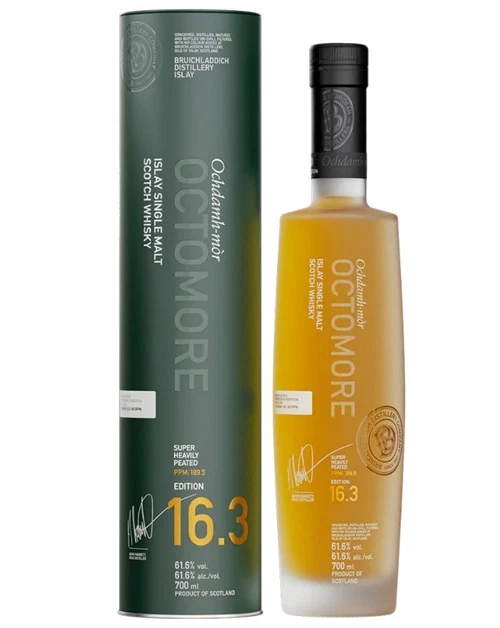 Flaske Octomore 16.3, terroir-drevet ekstrem tørvet Islay-whisky